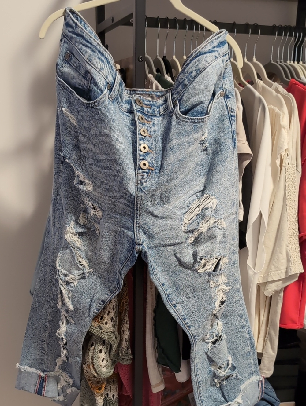 torrid Light Blue Distressed Boyfriend Jeans